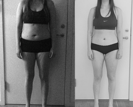 Simones vægttab forfra på 12 uger