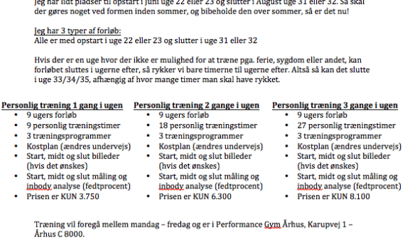 Sommer tilbud på personlig træning